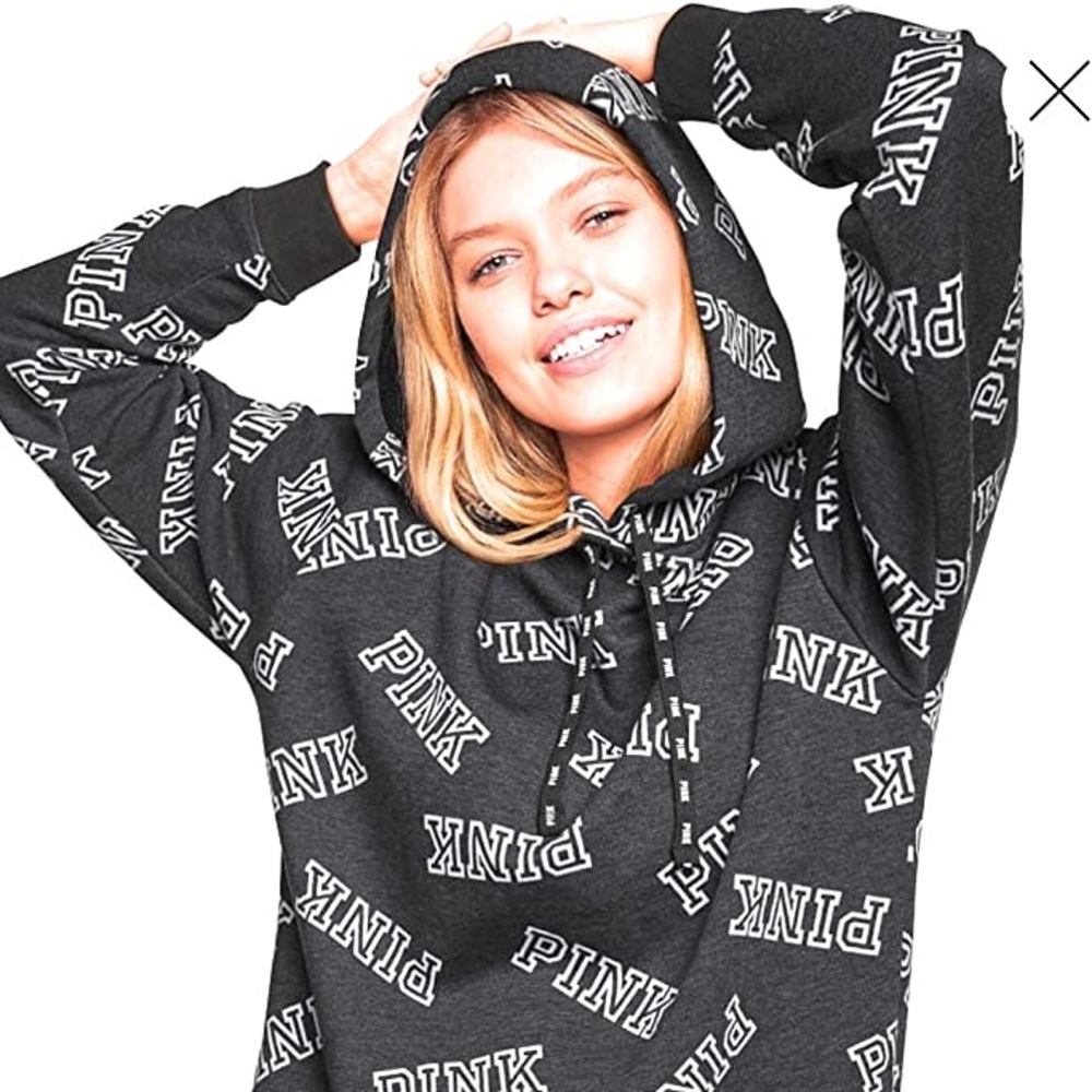 VS PINK SHERPA LINED HOOD CAMPUS PULLOVER